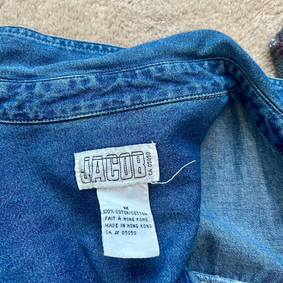 Jacob Denim Collared Long Sleeve Shirt with Snaps in Size M - Picture 4 of 4